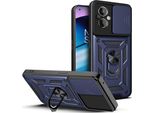 Oneplus Nord N20 5G Custodia Con Anello Supporto Supporto Scivolare Fotocamera Protezione Tpu Pc Custodia Protettiva Per Oneplus Nord N20 5G Blu