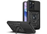 Custodia Realme C35 Con Anello, Supporto, Protezione Fotocamera, Paraurti In Tpu, Custodia In Silicone Per Oppo Realme C35 Nero