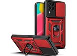 Galaxy M33 5G Custodia Con Anello, Supporto, Protezione Fotocamera, Paraurti In Tpu, Custodia In Silicone Per Samsung Galaxy M33 5G Rosso