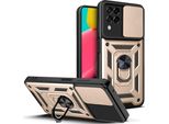 Galaxy M33 5G Custodia Con Anello, Supporto, Protezione Fotocamera, Paraurti In Tpu, Custodia In Silicone Per Samsung Galaxy M33 5G Oro