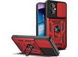 Oneplus Nord N20 5G Custodia Con Anello, Supporto, Protezione Della Fotocamera, Paraurti In Tpu, Custodia In Silicone Per Oneplus Nord N20 5G Rosso