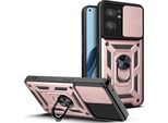 Oppo Reno7 5G Custodia Con Anello Supporto Supporto Scivolare Fotocamera Protezione Tpu Pc Custodia Protettiva Per Oppo Reno7 5G Rosa