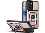 Custodia Realme C35 Con Anello, Supporto, Protezione Fotocamera, Paraurti In Tpu, Custodia In Silicone Per Oppo Realme C35 Rosa
