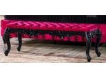 Casa Padrino Panca Barocca Rosa/Nera - Panca Imbottita In Legno Massiccio Con Tessuto Di Velluto Pregiato - Mobili Barocchi Fatti A Mano - Nobile E Magnifico