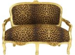 Casa Padrino Panca Per Bambini Barocca Leopardata / Oro Divano Per Bambini In Stile Antico