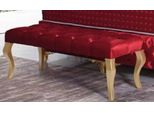 Casa Padrino Panca Barocca Rosso/Oro - Panca Imbottita In Legno Massiccio Con Tessuto Di Velluto Pregiato - Mobili Barocchi Fatti A Mano - Nobile E Magnifico