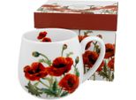 Duo Floral Bicchiere Da Birra 430 Ml Classic Poppies Porcellana New Bone China