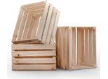 3 X Pineea Cassa Di Legno Naturale 50X40X30Cm - Cassa Di Vino Cassa Di Frutta Cassa Decorativa Cassa Di Mele