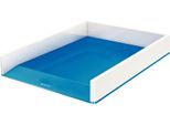 Vassoio Per Lettere Wow Duo Colour A4 In Polistirolo Bianco/Blu Metallizzato Confezione Da 4
