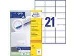 Etichette Universali Ultragrip 70X41 Mm Pu=5X2,100 Etichette / 100 Fogli Bianco