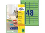 Etichette Inkjet/Laser/Copiatrice 45,7X21,2 Mm Mini Pu=5X960 Pezzi Verde
