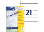 Etichette Universali Ultragrip 70X42,3 Mm Pu=5X2,100 Etichette / 100 Fogli Bianco