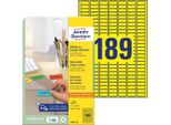 Etichette Inkjet/Laser/Copiatrice 25,4X10Mm Mini Pu=5X3780 Pezzi Giallo