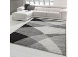 Tappeto Da Salotto Moderno Con Motivo Astratto Grigio Crema Dimensioni - 160X220 Cm