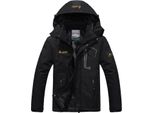 Giacche Invernali Calde Da Esterno Parka Cappotto Invernale Con Cappuccio Rimovibile Con Cerniera Giacche Da Uomo Nero, Taglia 4XL
