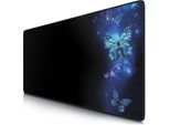 Tappetino Per Mouse Da Gioco Csl, Xxl, 900 X 400 X 3 Mm, Tappetino Da Scrivania, Extra-Large, Lavabile, Farfalle