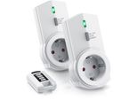 Bearware Prese Di Corrente Radiocomandate Dimmerabili - Set Con Telecomando - Set Di 2 Per Uso Interno Interno + 1 Telecomando - Display Di Stato A Led - Protezione Tattile Integrata