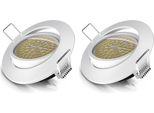 Brandson 2X Faretto Da Incasso Led Orientabile Bianco Caldo 3000K Faretto Da Soffitto / Faretto Da Soffitto 5W - 320 Lumen