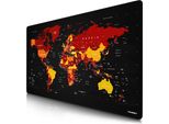 Tappetino Per Mouse Da Gioco Titanwolf, Tappetino Per Mouse Xxxl Speed 1200 X 600 Mm, Velocità E Precisione, Mappa Del Mondo Rosso