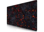Tappetino Per Mouse Da Gioco Titanwolf, Mousepad Xxxl Speed 1200 X 600 Mm, Velocità E Precisione, Motivo Lava