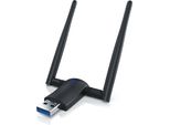 Aplic Wlan Stick, Dongle Wifi Usb 3.0, 1200 Mbit/S Dual Band 2,4 + 5 Ghz Antenne Esterne
