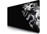 Mousepad Da Gioco Titanwolf, Xxxl Speed Mousepad 1200 X 600 Mm, Velocità E Precisione, Teschio Del Lupo