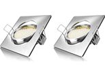 Brandson 2X Faretto Da Incasso Led In Look Acciaio Inox, Faretto Da Soffitto Orientabile Con 320 Lumen / Bianco Caldo