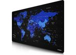 Mousepad Da Gioco Titanwolf, Xxxl Speed Mousepad 1200 X 600 Mm, Velocità E Precisione, Mappa Del Mondo Blu