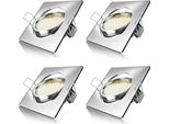 Brandson 4X Faretto Da Incasso Led In Look Acciaio Inox, Faretto Da Soffitto Orientabile Con 320 Lumen / Bianco Caldo