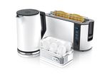 Arendo Frühstücks-Set in weiß - Wasserkocher / Toaster / Eierkocher