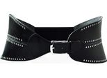 Cintura Da Donna Con Borchie Cintura Elastica Cintura Larga In Vita Cintura Nera Da 75 A 90 Nero 75-90 Cm