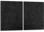 Set Di Piastre Di Copertura Per Piano Cottura 2X40X52 Cm Copertura Per Piano Cottura In Ceramica Alzatina In Vetro, Nero Ardesia