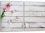 Set Di Piastre Di Copertura Per Piano Cottura 2X40X52 Cm In Ceramica Con Alzatina In Vetro, Legno Orchidea