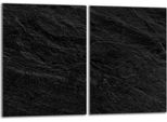 Set Di Piastre Di Copertura Per Piano Cottura 2X40X52 Cm Copertura Per Piano Cottura In Ceramica Alzatina In Vetro, Nero Ardesia