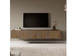 Credenza Tv Selsey Telire Nero Con Rovere Wotan - Frontali A Doghe ,Larghezza 175 Cm