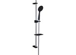 Colonna Bagno Per Doccia Con Saliscendi In Cromo E Nero + Portasapone
