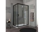 Box Doccia 80X120 Profilo Nero Opaco Cristallo Trasparente | City