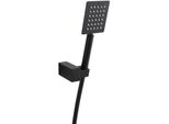 Kit Doccia Supporto E Doccetta Quadrato Nero Opaco