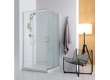 Box Doccia Completo 120X80 Con Ante Trasparenti E Piatto Doccia Vetroceramica