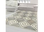 Tappeto Da Salotto - Motivo A Rombi Marocchini - In Grigio Dimensioni - 200 X 290 Cm