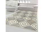 Tappeto Da Salotto - Motivo A Rombi Marocchini - In Grigio Dimensioni - 160X230 Cm
