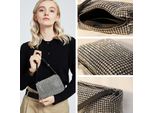 Pochette Da Sera Borsa Da Braccio Con Strass E Catena Staccabile Per Donna，Argento