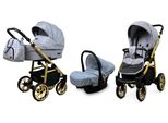 BabyLux® Color Lux | 3in1 Kinderwagen Bambimo | Silver Flex | Kombikinderwagen | Kinderwagenset | Bu