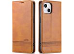 Custodia Per Iphone 14, Portafoglio Con Chiusura Magnetica E Supporto, Custodia Flip In Pelle Marrone