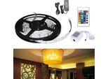 Fiqops 1M Striscia Led Illuminazione Striscia Led Catena Luminosa Striscia Led Rgb Striscia Luminosa Cambio Colore 30Leds IP20 Con 24 Pulsanti Telecomando