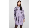 Urban Classics - Vestito Con Cappuccio Oversize Tie Dye Da Donna Nero/Lavanda - Xs