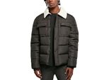 Urban Classics - Giacca Camicia Imbottita Con Colletto In Sherpa Nero - Xl