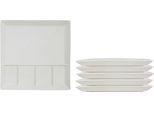 1.04 Piastra Per Fonduta 24,5 Cm - Set Di 6 - Piastra Per Raclette - Colore: Bianco