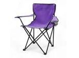 Sedia Da Campeggio Con Portabicchieri - Viola - Sedia Pieghevole Da Campeggio, Spiaggia E Giardino