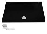 Piatto Doccia Acrilico Rea Savoy Black 80X100 + Sifone